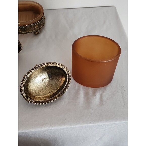 MIKE & ALLY 4-Piece Enamel Luxury Handmade Bathroom Set Bronze/Gold - Picture 6 of 16